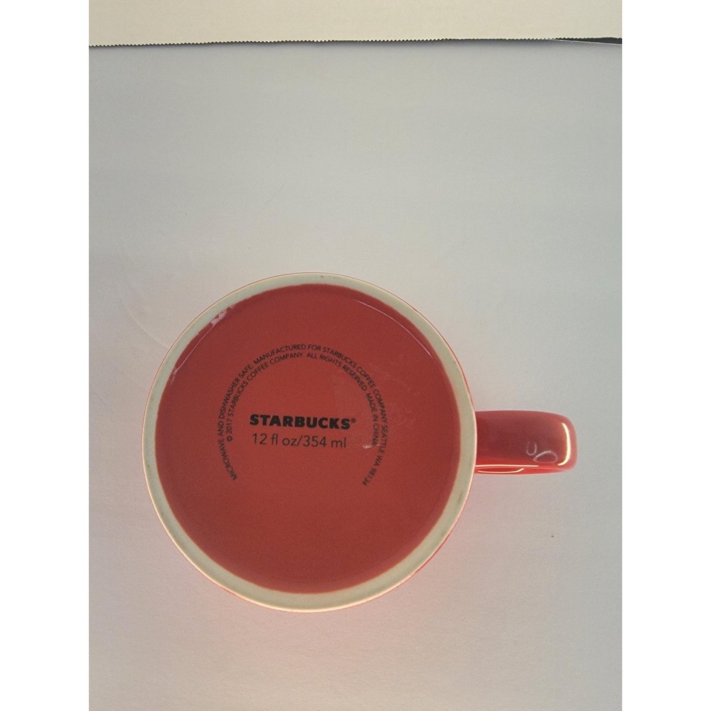 Starbucks 2017 Holiday Red Mug 12 oz Retired Discontinued Ceramic Coffee Cup - Picture 2 of 7